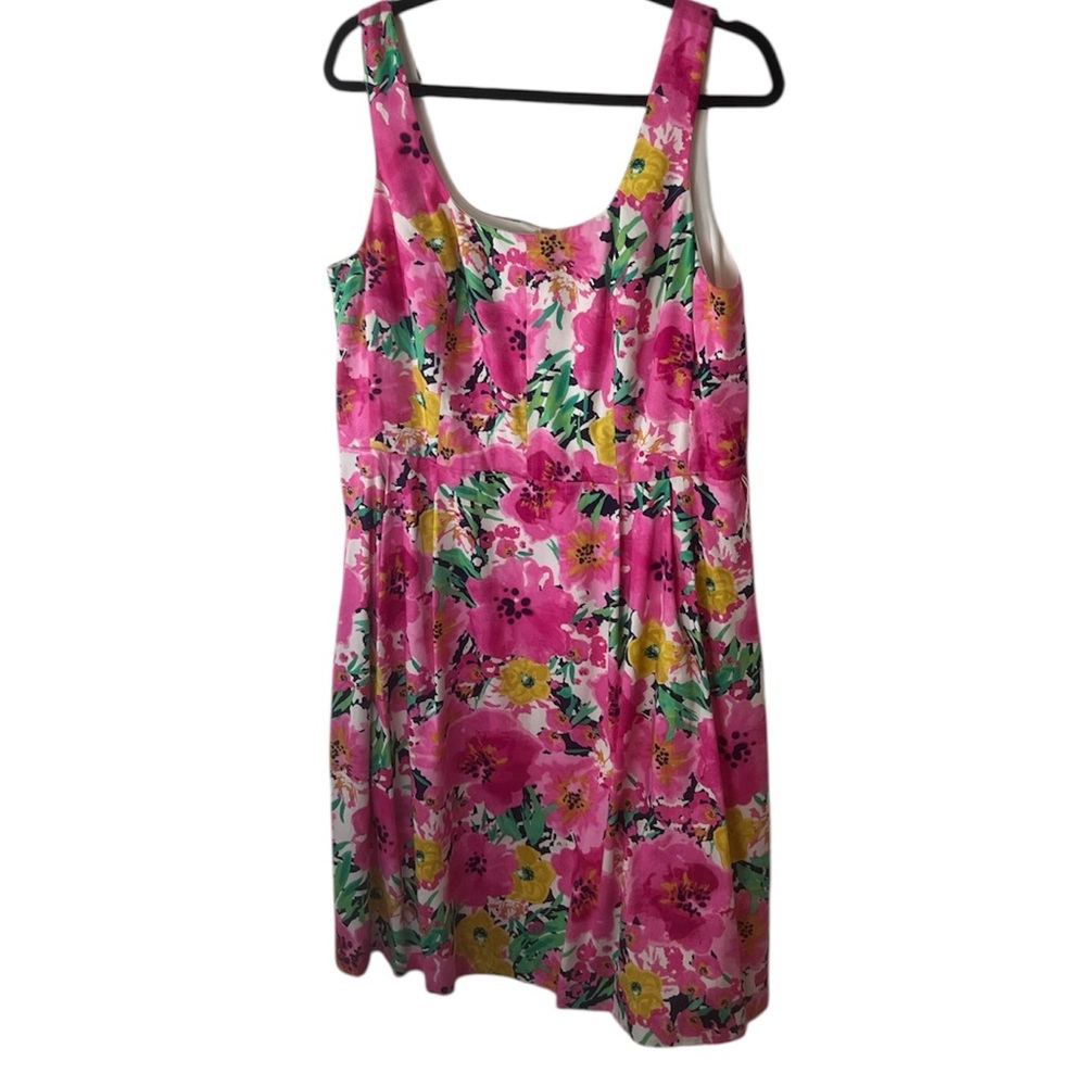 NWT Anne Klein Floral Pink Sleeveless Dress Size 12